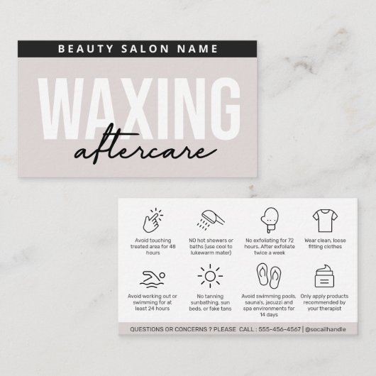 Modernes einfaches Entfernen der Aftercare Card-Ha Visitenkarte (Vorne/Hinten)