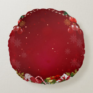 Modernes Einfaches Farbverlauf Merry Xmas Muster Rundes Kissen