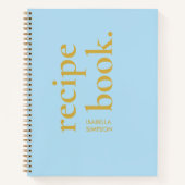 Modernes einfaches, feines Blau- und Goldmonogramm Notizblock (Vorderseite)