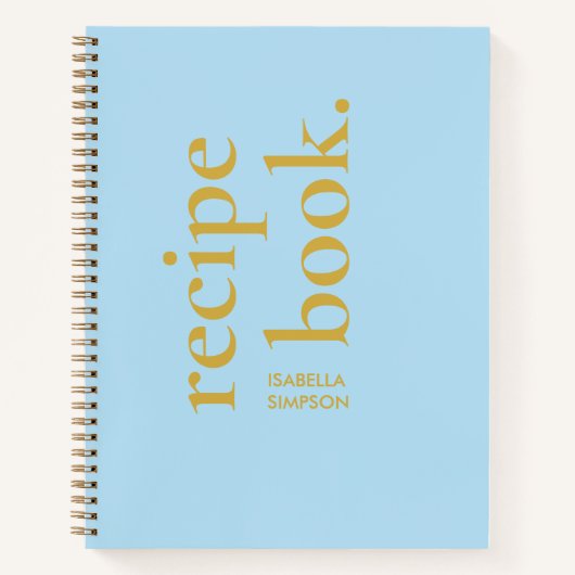 Modernes einfaches, feines Blau- und Goldmonogramm Notizblock (Vorderseite)