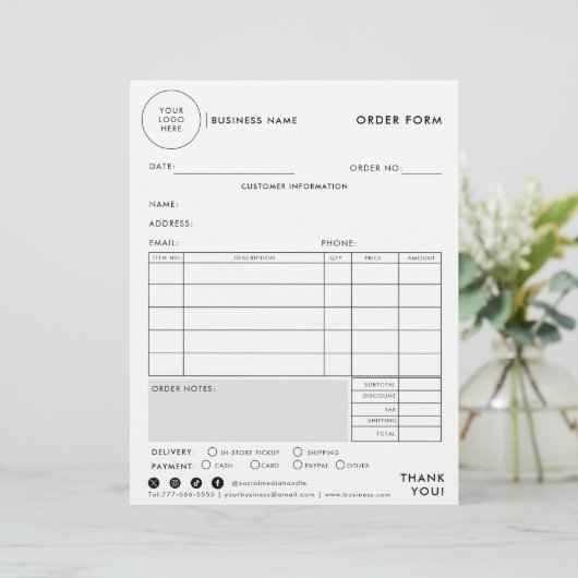 Modernes einfaches Formblatt (Stehend Vorderseite)