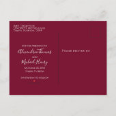 Modernes einfaches Foto Burgundy Classic Minimalis Ankündigungspostkarte (Rückseite)