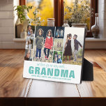 Modernes, einfaches Foto Collage Color Custom Oma Fotoplatte<br><div class="desc">Lass Oma weiß,  wie sehr ihre Enkelkinder sie mit dieser niedlichen,  modernen Collage-Plakette aus Foto Liebe. Es erlaubt Ihnen,  8 Fotos hochzuladen und alle Texte sind einfach angepasst.</div>