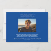 Modernes einfaches Foto Deep Blue Grad Einladung (Rückseite)