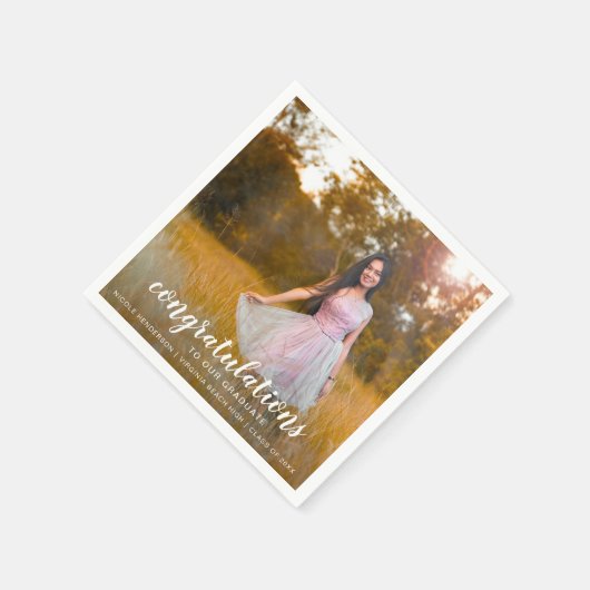 Modernes Einfaches Foto Eleganter Abschluss Serviette (Ecke)