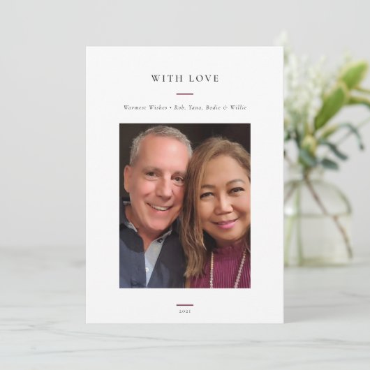 Modernes einfaches Foto Feiertagskarte (Stehend Vorderseite)