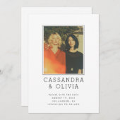 Modernes Einfaches Foto-Frame QR-Code Hochzeitssze Save The Date (Vorne/Hinten)