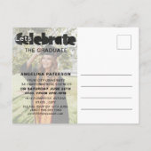 Modernes Einfaches Foto für Abschluss Schwarz & We Einladungspostkarte (Rückseite)