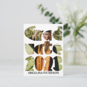 Modernes Einfaches Foto für Abschluss Schwarz & We Einladungspostkarte (Stehend Vorderseite)