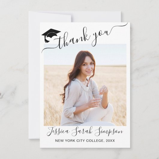 Modernes, einfaches FOTO für Minimalistischen Absc Dankeskarte (Vorderseite)