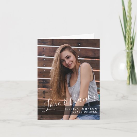 Modernes, einfaches FOTO für Minimalistischen Absc Dankeskarte (Vorderseite)