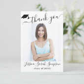 Modernes, einfaches FOTO für Minimalistischen Absc Dankeskarte (Stehend Vorderseite)