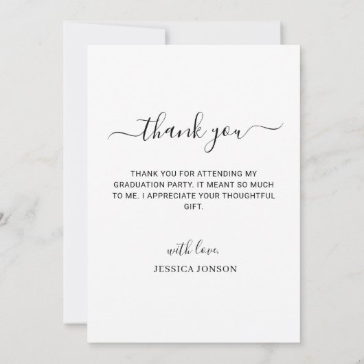 Modernes, einfaches FOTO für Minimalistischen Absc Dankeskarte (Rückseite)