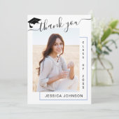 Modernes, einfaches FOTO für Minimalistischen Absc Dankeskarte (Stehend Vorderseite)