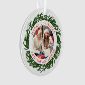 Modernes, einfaches Foto für Weihnachtskranke Ornament (Vorderseite)