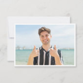 Modernes einfaches FOTO Golden Navy Abschluss Dankeskarte (Rückseite)