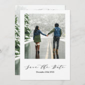 Modernes einfaches Foto-Hochzeit rettet das Datum Save The Date (Vorne/Hinten)