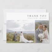 Modernes einfaches Foto Hochzeit W Note 3 Fotos Dankeskarte (Vorderseite)