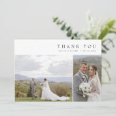 Modernes einfaches Foto Hochzeit W Note 3 Fotos Dankeskarte (Stehend Vorderseite)