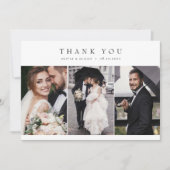 Modernes einfaches Foto Hochzeit W Note Multiphoto Dankeskarte (Vorderseite)