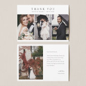 Modernes einfaches Foto Hochzeit W Note Multiphoto Dankeskarte