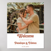 Modernes, einfaches Foto Hochzeitsempfang Begrüßun Poster (Vorne)