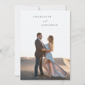 Modernes einfaches Foto Ivory Classic Wedding Einladung (Rückseite)