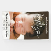 Modernes einfaches Foto kreuzen religiöse Taufe Banner (Horizontal)