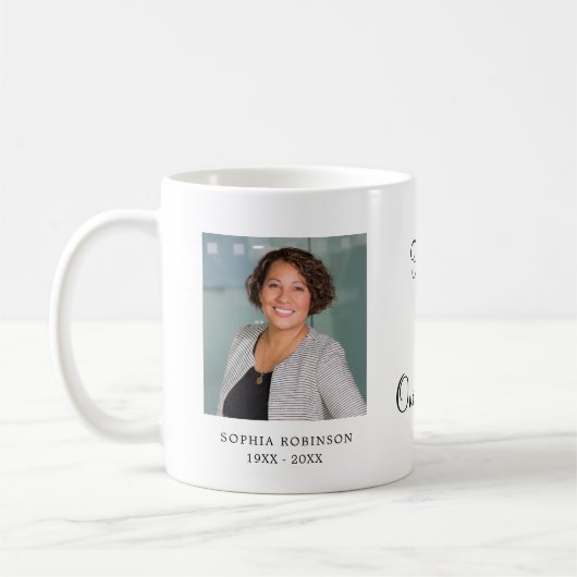 Modernes Einfaches Foto-Memorial Keepake Kaffeetasse (Links)