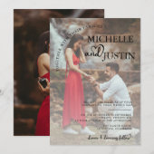 Modernes, einfaches Foto Minimalistisch Hochzeit Einladung (Vorne/Hinten)