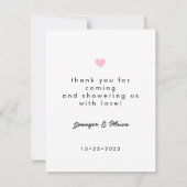 Modernes, einfaches Foto mit Babydusche Dank Karte (Rückseite)