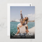 Modernes, einfaches Foto mit elegantem Skript Save Postkarte (Vorne/Hinten)