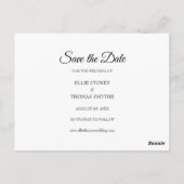 Modernes, einfaches Foto mit elegantem Skript Save Postkarte (Rückseite)