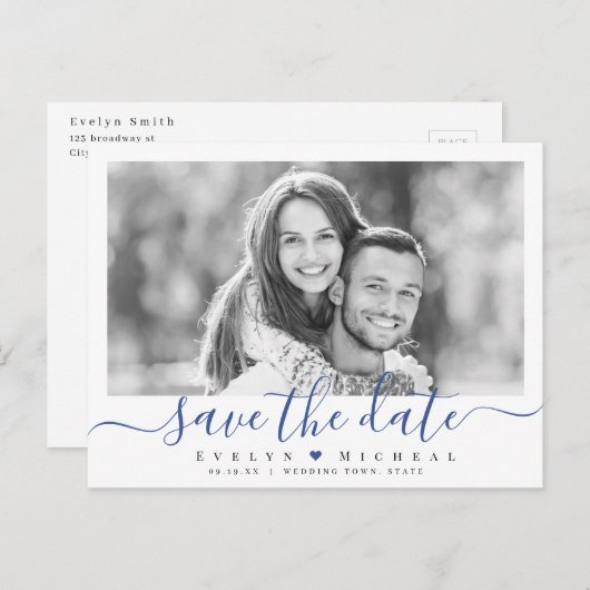 Modernes einfaches Foto mit Schiffsskripten Save t Postkarte (Vorne/Hinten)