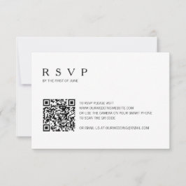 Modernes Einfaches Foto QR-Hochzeitsstift RSVP Karte