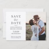 Modernes, einfaches Foto rustikale Hochzeit Save The Date (Vorderseite)
