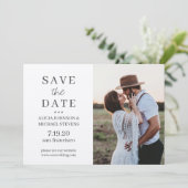 Modernes, einfaches Foto rustikale Hochzeit Save The Date (Stehend Vorderseite)