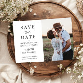 Modernes, einfaches Foto rustikale Hochzeit Save The Date