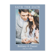 Modernes einfaches Foto Save the Date Dusty Blue