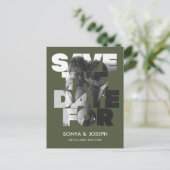 Modernes, einfaches Foto Save the Date Einladung Postkarte (Stehend Vorderseite)