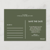 Modernes, einfaches Foto Save the Date Einladung Postkarte (Rückseite)
