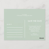 Modernes, einfaches Foto Save the Date Einladung Postkarte (Rückseite)