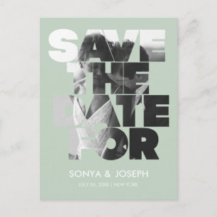 Modernes, einfaches Foto Save the Date Einladung Postkarte