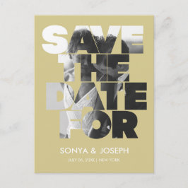 Modernes, einfaches Foto Save the Date Einladung Postkarte