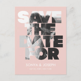 Modernes, einfaches Foto Save the Date Einladung Postkarte