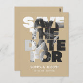 Modernes, einfaches Foto Save the Date Einladung Postkarte (Vorne/Hinten)
