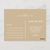 Modernes, einfaches Foto Save the Date Einladung Postkarte (Rückseite)