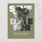 Modernes, einfaches Foto Save the Date Einladung Postkarte (Vorderseite)