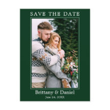 Modernes einfaches Foto Save the Date grün