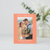 Modernes einfaches Foto Save the Date Korallenriff Postkarte (Stehend Vorderseite)